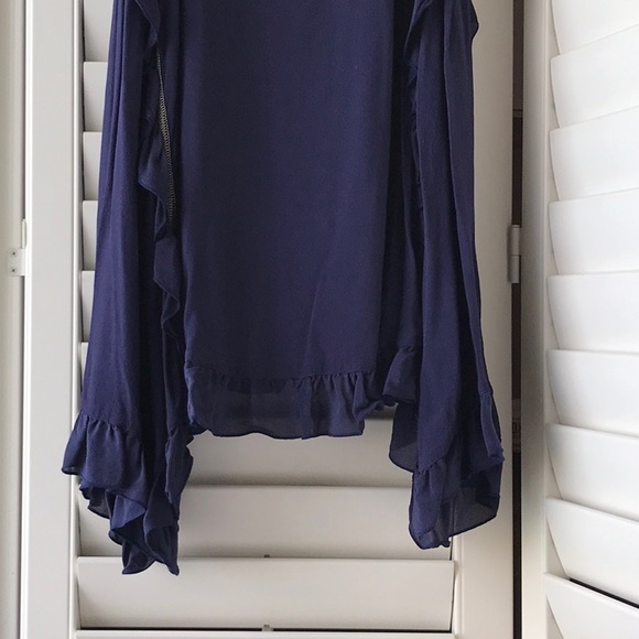 See by Chloe viscose and silk ruffle dress with tie straps and gold stitching - Picture 5 of 7